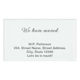 Minimal grau haben wir hinzugefügt Namen Adresse T Namenschild