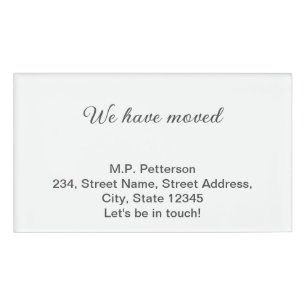 Minimal grau haben wir hinzugefügt Namen Adresse T Namenschild