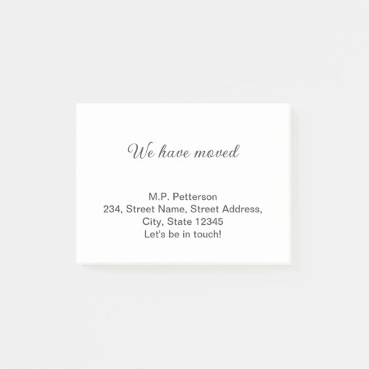 Minimal grau haben wir hinzugefügt Namen Adresse T Post-it Klebezettel (Vorderseite)