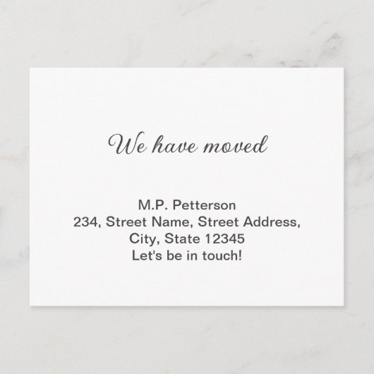 Minimal grau haben wir hinzugefügt Namen Adresse T Postkarte (Vorderseite)