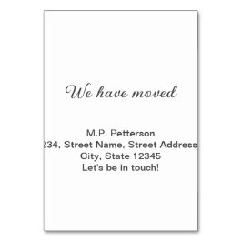 Minimal grau haben wir hinzugefügt Namen Adresse T Tischnummer