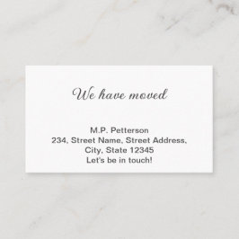 Minimal grau haben wir hinzugefügt Namen Adresse T Visitenkarte