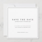 Minimal grau-weiße Hochzeit Save The Date (Vorderseite)