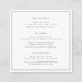 Minimal grau-weiße Hochzeitsdetails Begleitkarte (Rückseite)