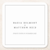 Minimal grau-weiße Kontur Hochzeit Rechteckiger Pappuntersetzer (Vorderseite)