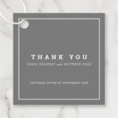 Minimal graue Kontur Hochzeit danke Geschenkanhänger (Vorderseite)