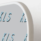 Minimal graue, weiße Streifen Monogramm Pickleball Schläger (Linke Seite)