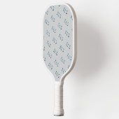 Minimal graue, weiße Streifen Monogramm Pickleball Schläger (Links)