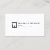 Minimal-Graue-Zähne-Zahnarzt Visitenkarte (Vorderseite)