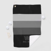 Minimal Gray Bar Monogram Golfhandtuch (Insitu)