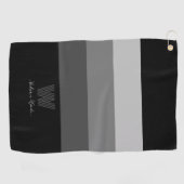 Minimal Gray Bar Monogram Golfhandtuch (Horizontal)