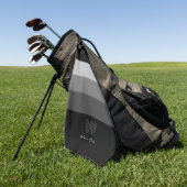 Minimal Gray Bar Monogram Golfhandtuch (Gras)