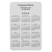 Minimal Gray Black 2020 Kalender Firmenname Info Magnet (Vertikal)