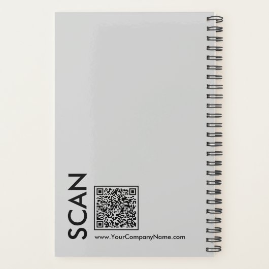 Minimal Gray Black Small Business Termin Buch Planer (Rückseite)