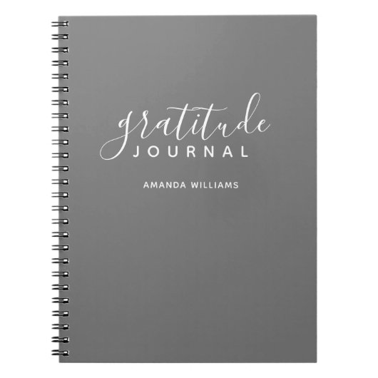 Minimal Gray Dankbarkeit Journal - Kalligraphie Notizblock (Vorderseite)