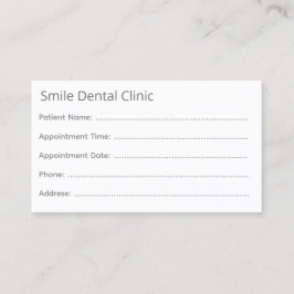 Minimal Gray Dental Appointment Card Terminkarte