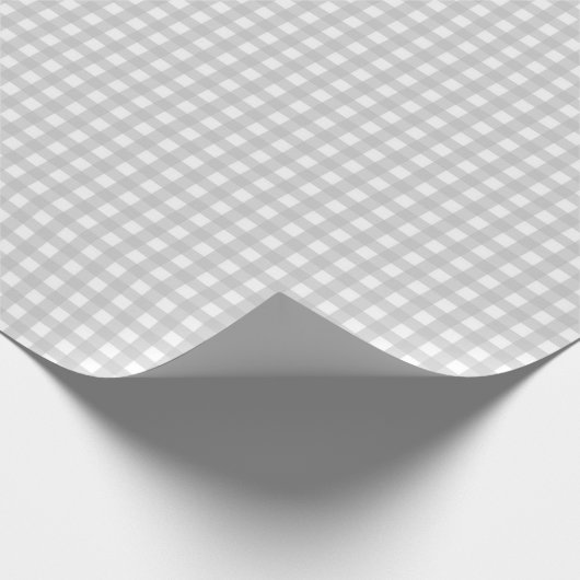 Minimal Gray Gingham Karo Geschenkpapier (Ecke)