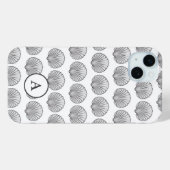 Minimal Gray Monogramed Seashell Pattern Case-Mate iPhone Hülle (Rückseite (Horizontal))