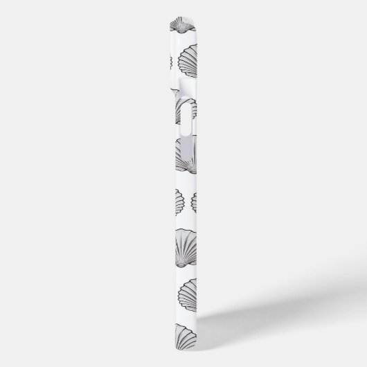 Minimal Gray Monogramed Seashell Pattern Case-Mate iPhone Hülle (Rückseite / Links)