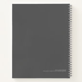 Minimal Gray "Rezepte" Notebook Notizblock (Rückseite)