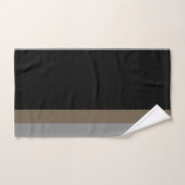 Minimal Gray & Taupe Vertical Stripes Badhandtuch Set (Handtuch)