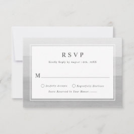 Minimal Gray Watercolor Ombre Wedding RSVP Card