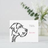 minimal Great Dane drawing announcement  Postkarte (Stehend Vorderseite)