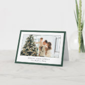 Minimal Green Border Foto Elegante Weihnachten (Vorderseite)