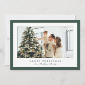 Minimal Green Border Foto Elegante Weihnachten (Vorderseite)