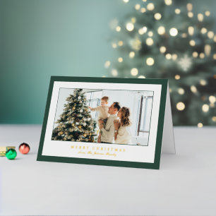 Minimal Green Border Foto Elegante Weihnachten