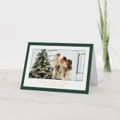 Minimal Green Border Foto Elegante Weihnachten (Vorderseite)