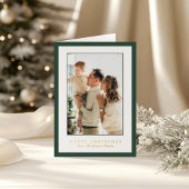Minimal Green Border Photo Elegant Christmas