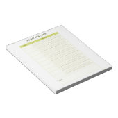 Minimal Green Daily Checklist Planner Design Notizblock (angewinkelt)