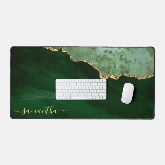 Minimal Green Emerald Custom Schreibtischunterlage (Tastatur & Maus)