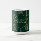 Minimal Green Gold Weihnachtsbaum Kaffeetasse (Mittel)