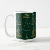 Minimal Green Gold Weihnachtsbaum Kaffeetasse (Links)