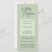 Minimal Green Sage Wedding Programs Einladung (Vorderseite)