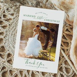 Minimal Green Verheiratet Little Christmas Danke Feiertagskarte