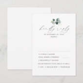 Minimal Greenerity Wedding RSVP Karte (Vorne/Hinten)