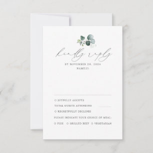 Minimal Greenerity Wedding RSVP Karte