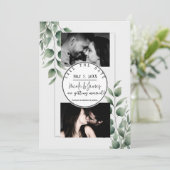 Minimal Greenery Blätter Moderne Weiß Save the Dat Einladung (Stehend Vorderseite)