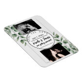 Minimal Greenery Blätter Moderne Weiß Save the Dat Magnet (Rechte Seite)