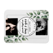 Minimal Greenery Blätter Moderne Weiß Save the Dat Magnet (Horizontal)