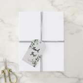 Minimal Greenery Blätter Moderne Weiße Hochzeit Geschenkanhänger (Mit Garn)