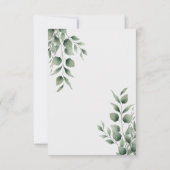 Minimal Greenery Blätter Moderne White Wedding RSV RSVP Karte (Rückseite)