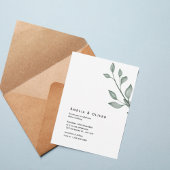 Minimal Greenery Botanical Wedding Invitation Einladung