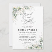 Minimal Greenery Bridal Shower Invitation Einladung (Vorderseite)