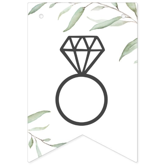 Minimal Greenery Brie zu sein rustikales Brautpart Wimpelkette (Zweite Fahne)