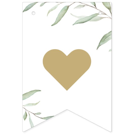 Minimal Greenery Brie zu sein rustikales Brautpart Wimpelkette (Erste Fahne)