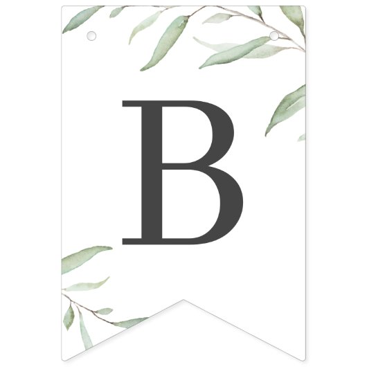 Minimal Greenery Brie zu sein rustikales Brautpart Wimpelkette (Dritte Fahne)